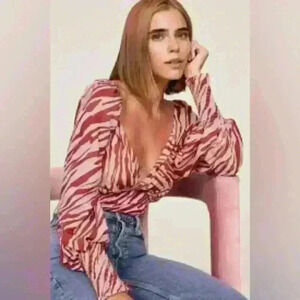 Joie animal print blouse Sz S